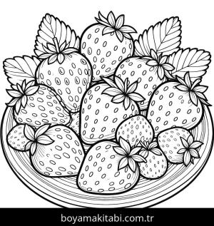 Meyve boyama sayfası,  coloring page, harika, şekilli, oyunlu