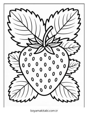 Meyve boyama sayfası – çizgi film temalı, basit çizim
