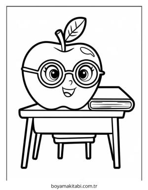 Meyve boyama sayfası – renkli çizimler, okul öncesi