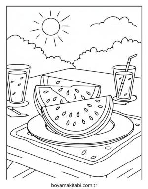 Meyve boyama sayfası – eğitici aktivite, yaratıcılık