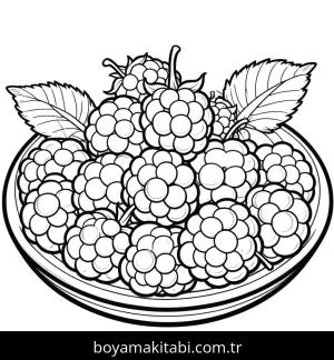 Meyve boyama sayfası,  coloring page, minimal, şirin, çerçeveli