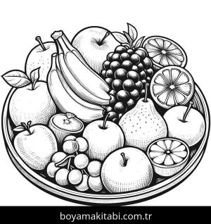 Meyve boyama sayfası,  coloring page, karikatür, doğal, karakterli