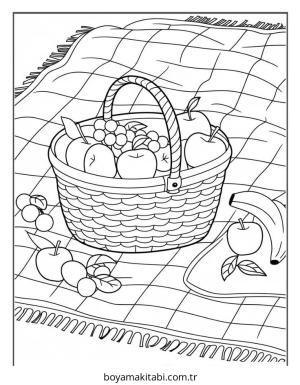 Meyve boyama sayfası – basit çizim, kolay boyama