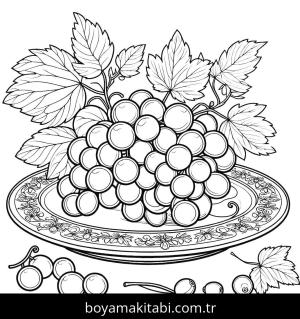 Meyve boyama sayfası,  coloring page, masalsı, detaylı, canlı