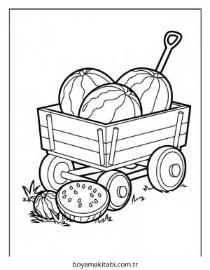 Meyve boyama sayfası – çizgi film temalı, basit çizim