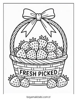 Meyve boyama sayfası – PDF indir, sevimli karakter