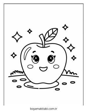 Meyve boyama sayfası – sanatsal çalışma, çocuklar için