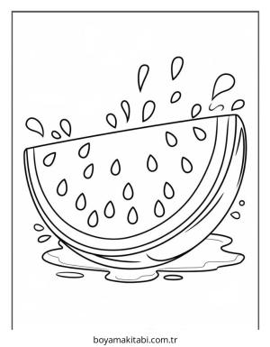 Meyve boyama sayfası – çocuklar için, çizgi film temalı