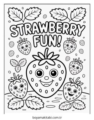 Meyve boyama sayfası – sevimli karakter, sanatsal çalışma
