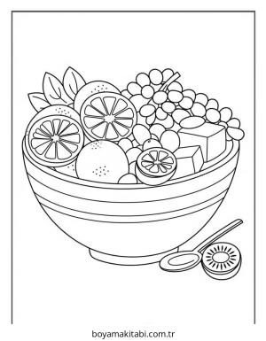 Meyve boyama sayfası – kolay boyama, eğitici aktivite