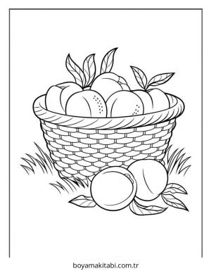 Meyve boyama sayfası – çocuklar için, çizgi film temalı