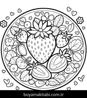 Meyve boyama sayfası,  coloring page, basit, komik, komik