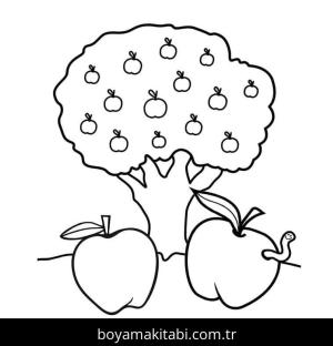 Meyveler boyama sayfası – evde etkinlik, ücretsiz yazdır
