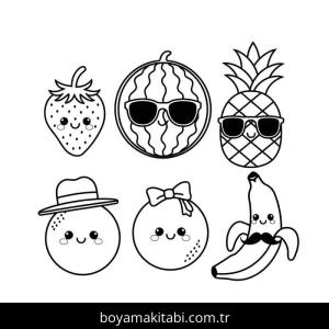 Meyveler boyama sayfası – okul öncesi, evde etkinlik