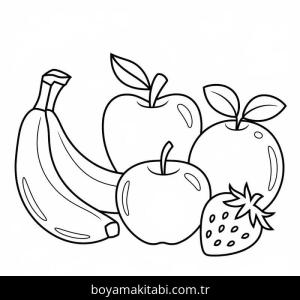 Meyveler boyama sayfası – evde etkinlik, ücretsiz yazdır
