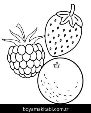Meyveler boyama sayfası – eğlenceli etkinlik, el becerilerini geliştirir
