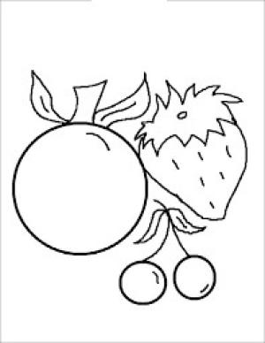 Meyveler boyama sayfası,  coloring page, Üç Meyve, 