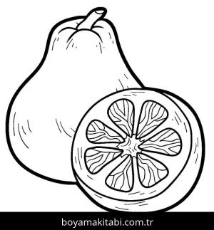 Meyveler boyama sayfası – sevimli karakter, sanatsal çalışma