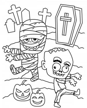 Mezarlık boyama sayfası,  coloring page, Mezarlık Hayalet Dansı, 