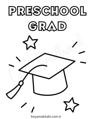 Mezuniyet boyama sayfası – kolay boyama, eğitici aktivite