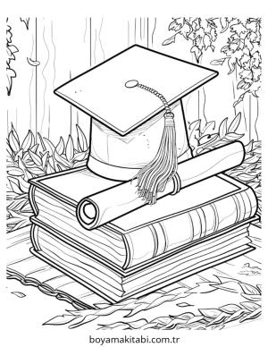 Mezuniyet boyama sayfası – okul öncesi, evde etkinlik