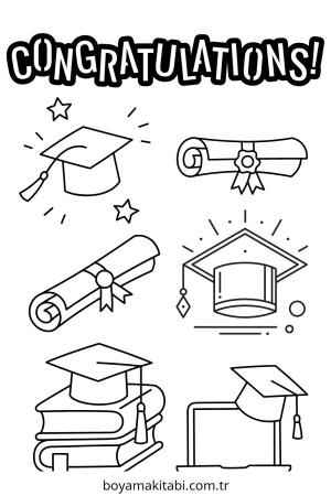 Mezuniyet boyama sayfası – yaratıcılığı geliştirir, keyifli zaman
