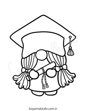 Mezuniyet boyama sayfası – boyama etkinliği, çocuk aktivitesi