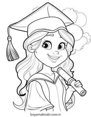 Mezuniyet boyama sayfası – evde etkinlik, ücretsiz yazdır