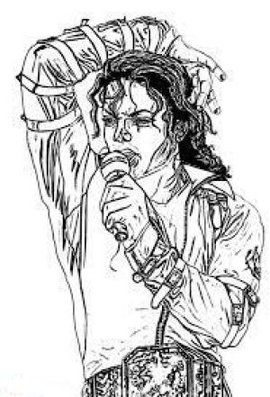 Michael Jackson boyama sayfası,  coloring page, Michael Jackson’ın Şarkı Söylemesi, 