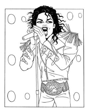 Michael Jackson boyama sayfası,  coloring page, Harika Michael Jackson Şarkısı, 