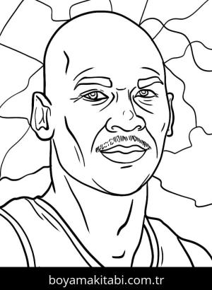 Michael Jordan boyama sayfası – eğlenceli etkinlik, el becerilerini geliştirir
