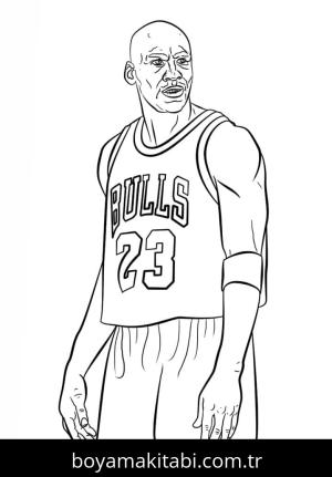 Michael Jordan boyama sayfası – sanatsal çalışma, çocuklar için