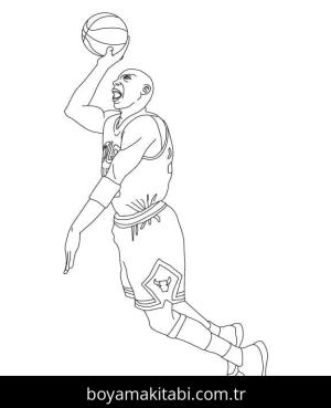 Michael Jordan boyama sayfası – çocuklar için, çizgi film temalı