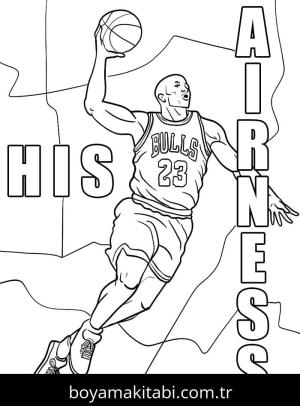 Michael Jordan boyama sayfası – yaratıcılık, eğlenceli etkinlik