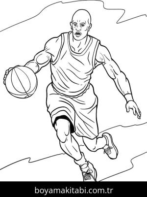 Michael Jordan boyama sayfası – sanatsal çalışma, çocuklar için