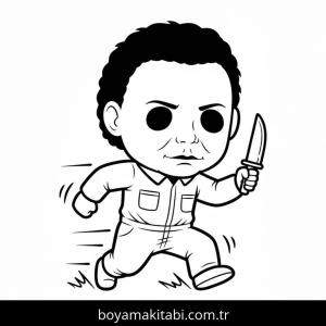 Michael Myers boyama sayfası – evde etkinlik, ücretsiz yazdır