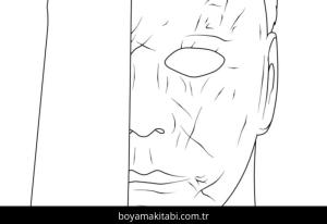 Michael Myers boyama sayfası – basit çizim, kolay boyama