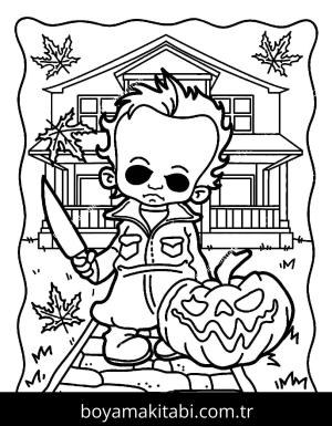 Michael Myers boyama sayfası – çocuk aktivitesi, PDF indir