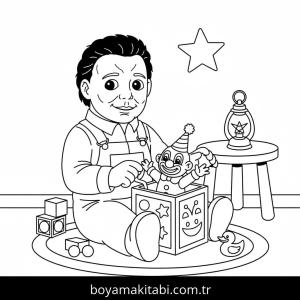 Michael Myers boyama sayfası – çocuklar için, çizgi film temalı