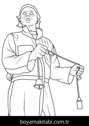 Michael Myers boyama sayfası – eğitici aktivite, yaratıcılık