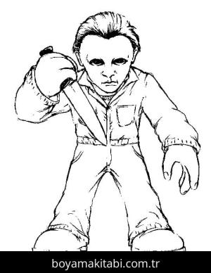 Michael Myers boyama sayfası – çocuklar için, çizgi film temalı