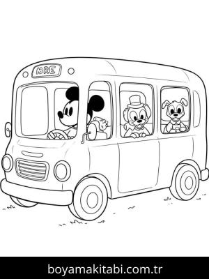 Mickey Mouse (Miki Fare) boyama sayfası – eğitici aktivite, yaratıcılık