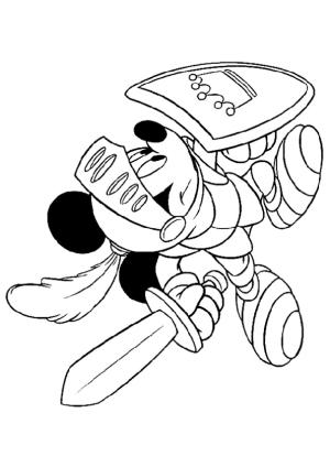 Mickey Mouse (Miki Fare) boyama sayfası,  coloring page, Savaşçı Mickey, 