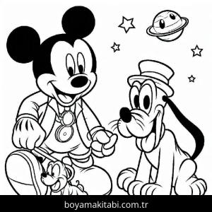 Mickey Mouse (Miki Fare) boyama sayfası – evde etkinlik, ücretsiz yazdır