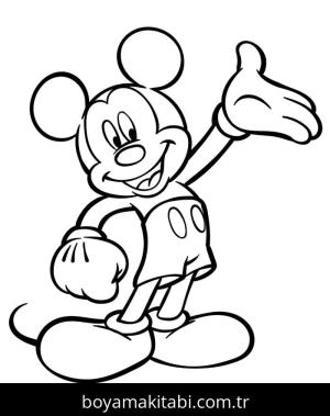 Mickey Mouse (Miki Fare) boyama sayfası – eğitici aktivite, yaratıcılık