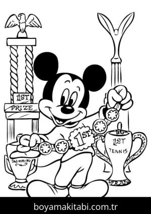 Mickey Mouse (Miki Fare) boyama sayfası – sevimli karakter, sanatsal çalışma