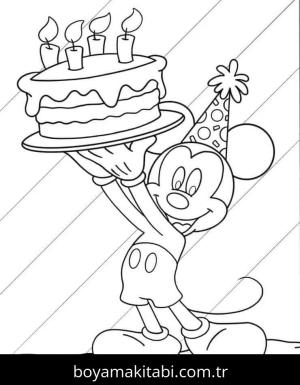 Mickey Mouse (Miki Fare) boyama sayfası – renkli çizimler, okul öncesi