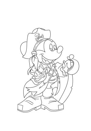 Mickey Mouse (Miki Fare) boyama sayfası,  coloring page, Korsan Miki Fare, 