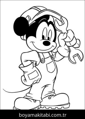 Mickey Mouse (Miki Fare) boyama sayfası – çocuk aktivitesi, PDF indir