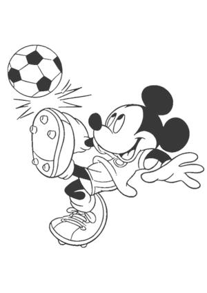 Mickey Mouse (Miki Fare) boyama sayfası,  coloring page, Mickey Mouse Futbol Oynarken, 